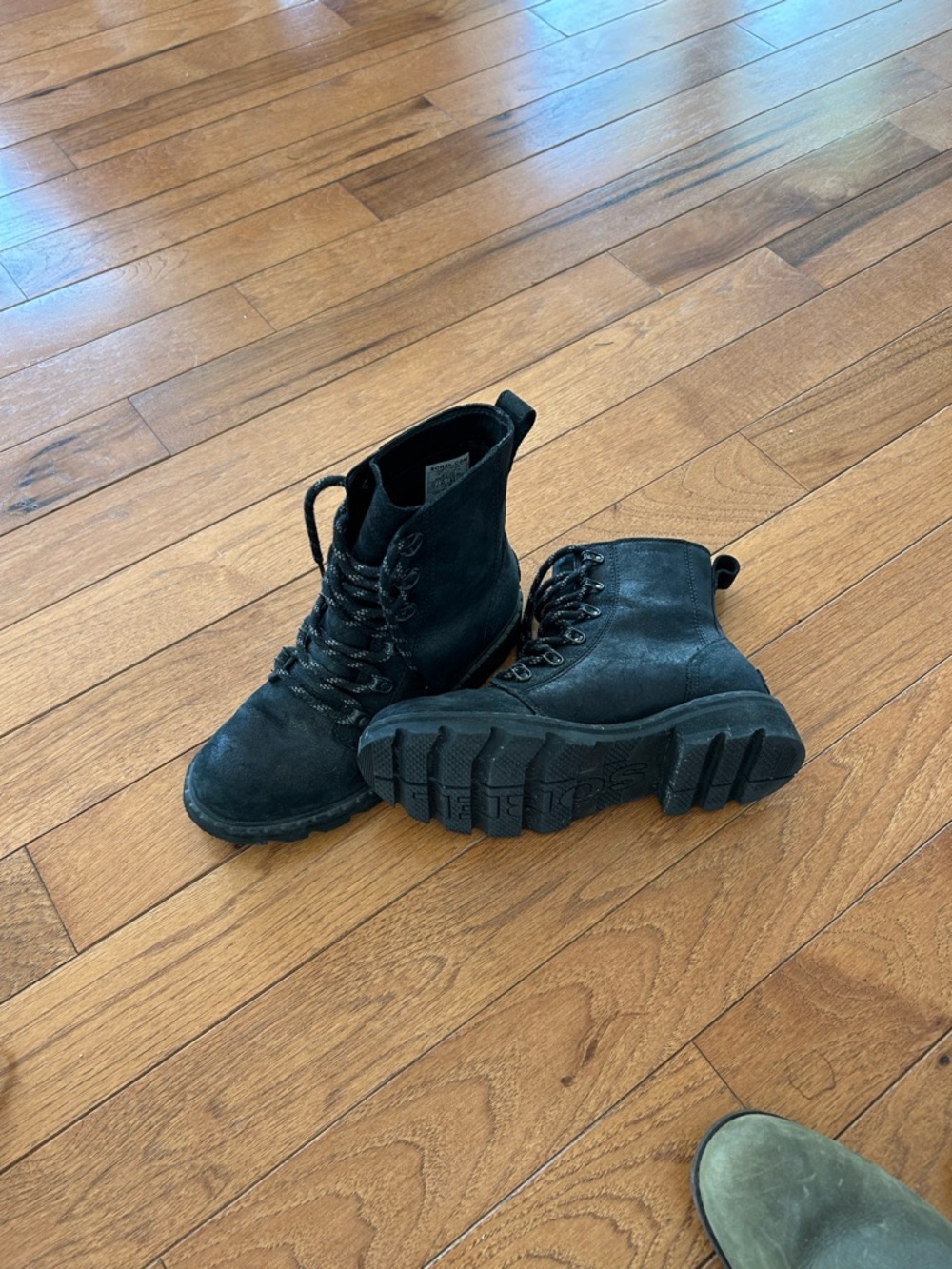 Sorel Black Lace-Up Chunky Platform Combat Boots - Women